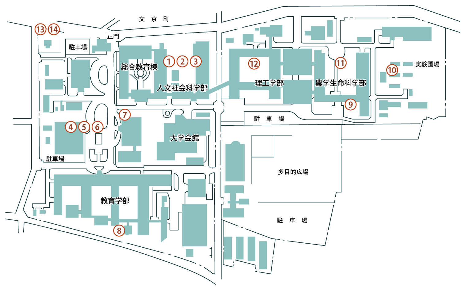弘前大学石碑マップ 文京町地区