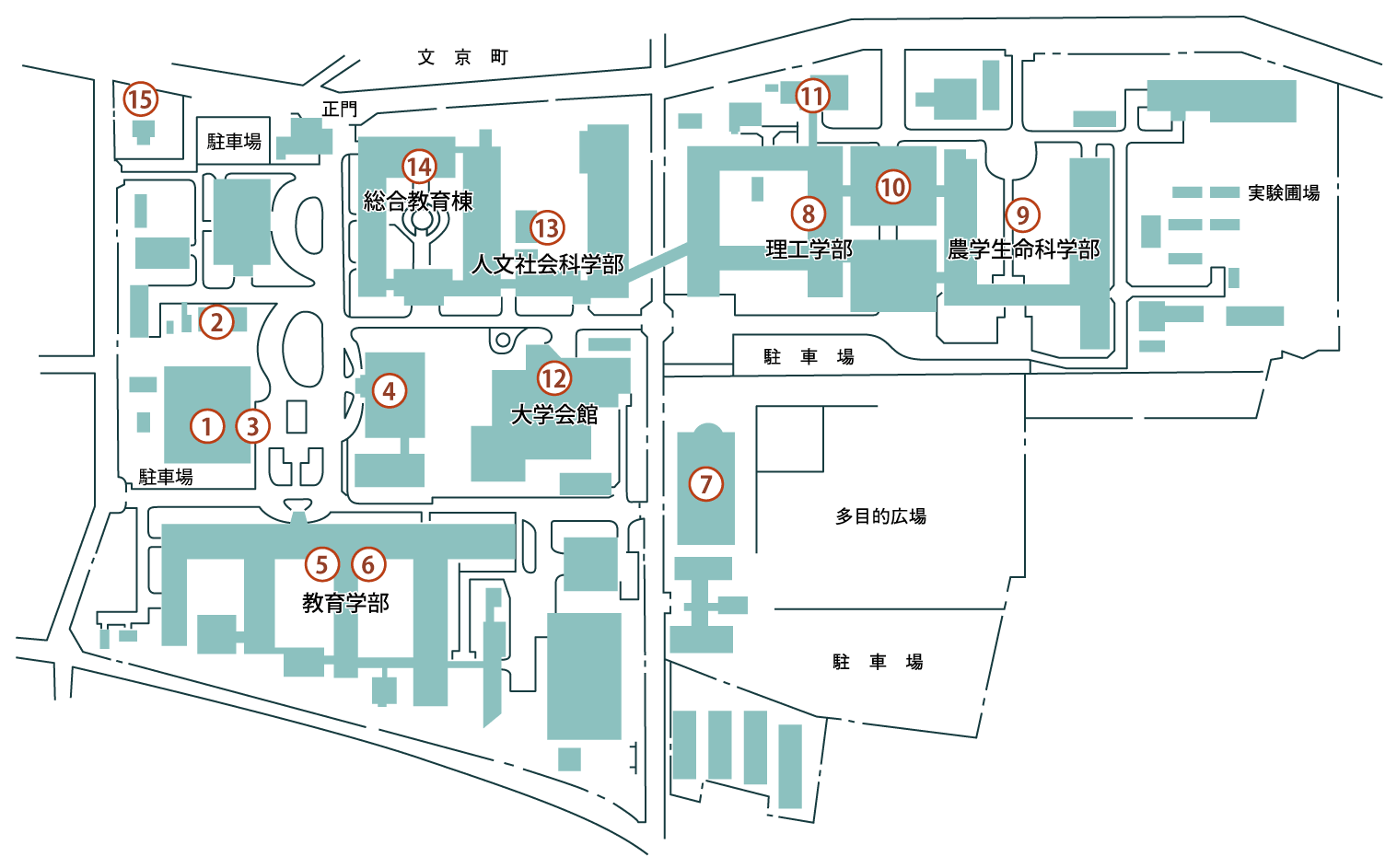 文京町キャンパスツアー マップ
