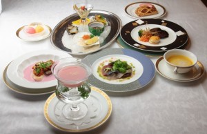 Dishes served in HIRODAI Original French Style; Petit Course "Aomori"