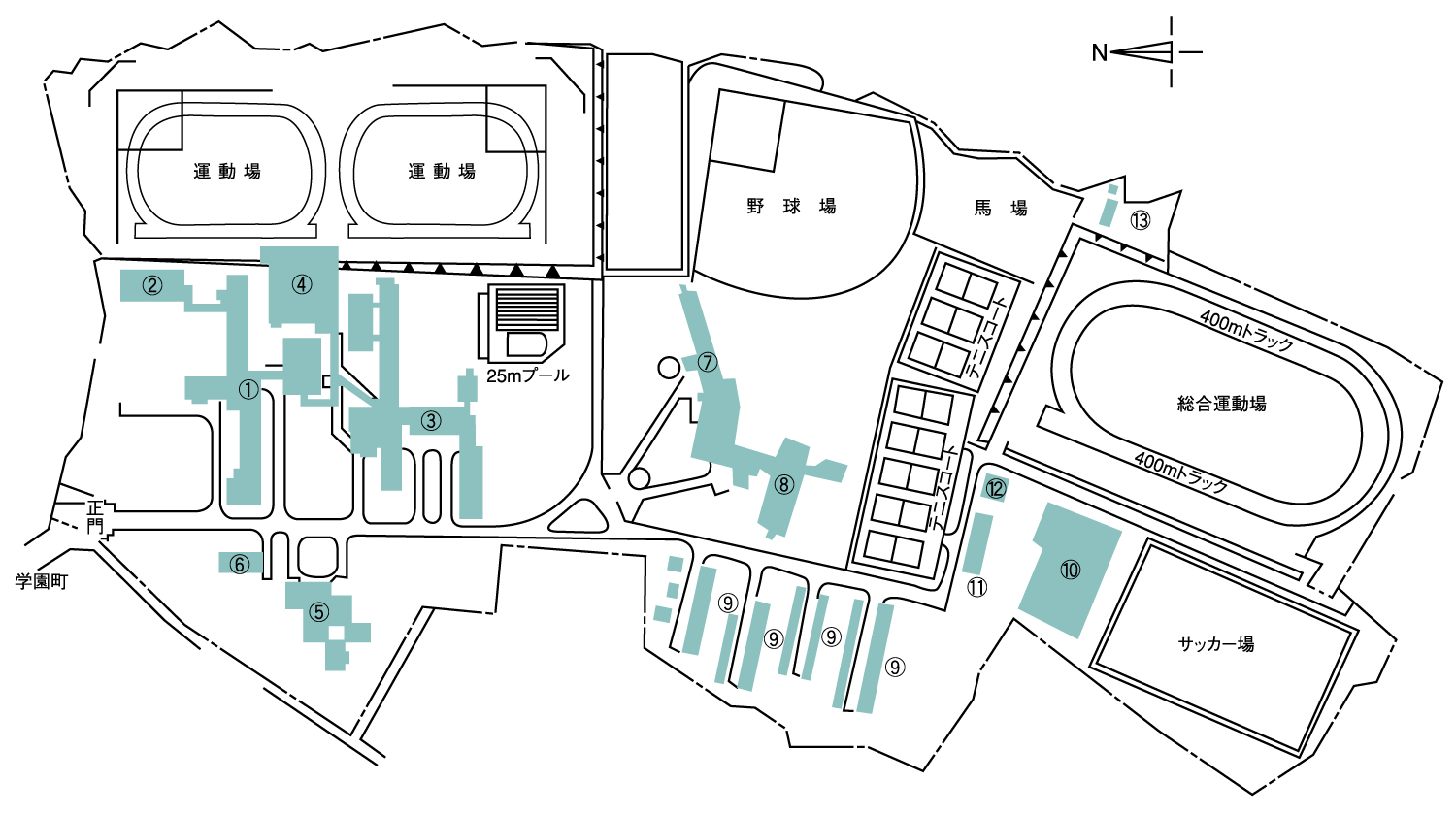 キャンパス案内（学園町地区）