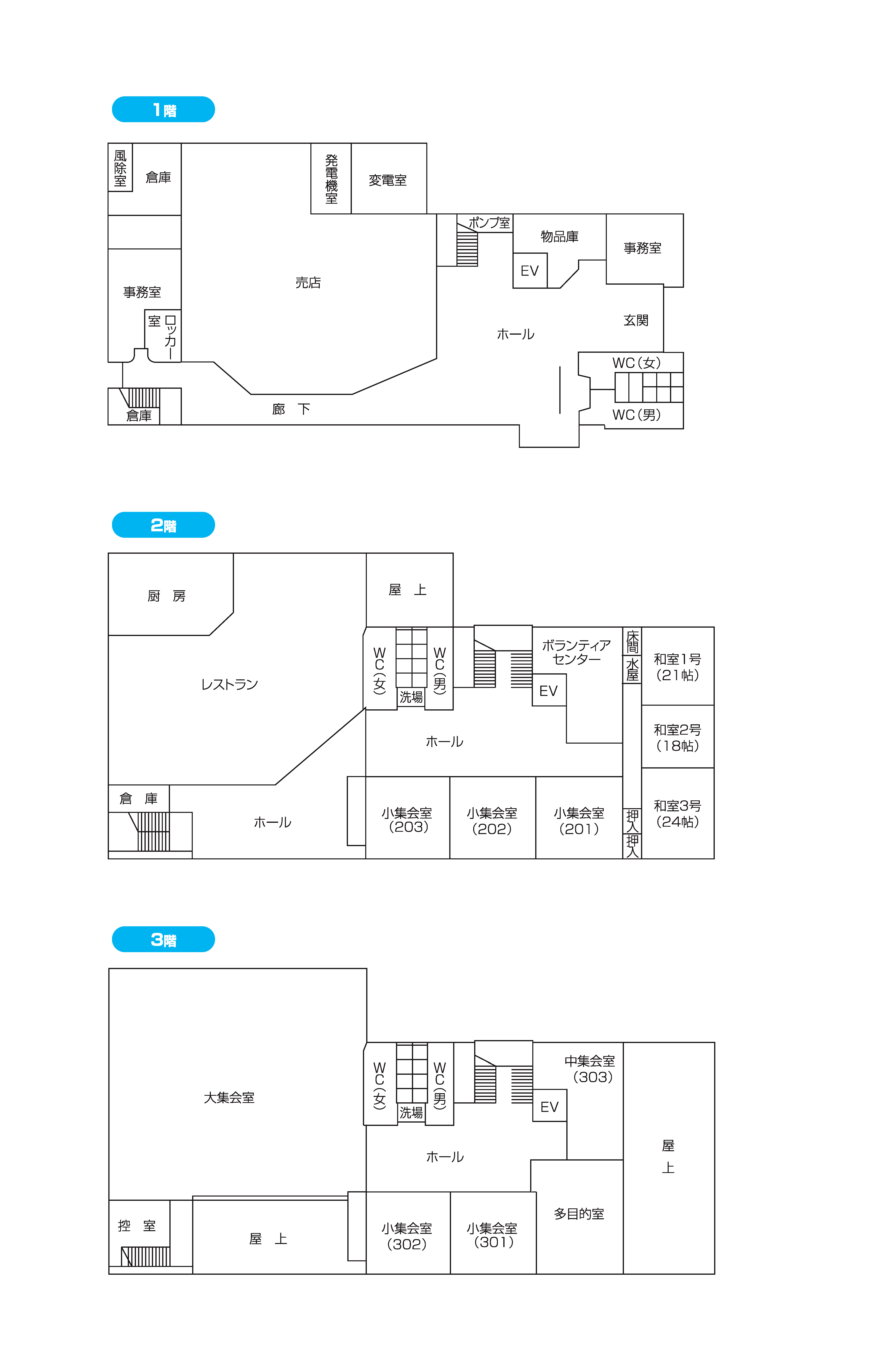 大学会館平面図