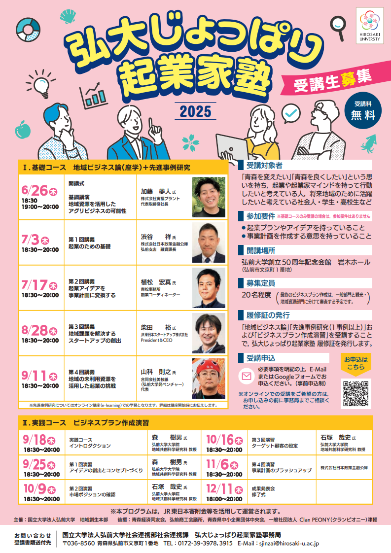 弘大じょっぱり起業家塾2025チラシ