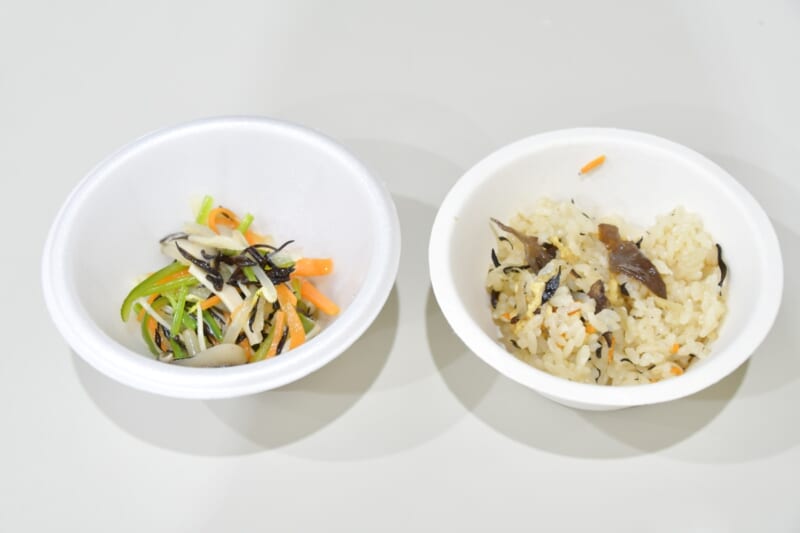 試食の料理